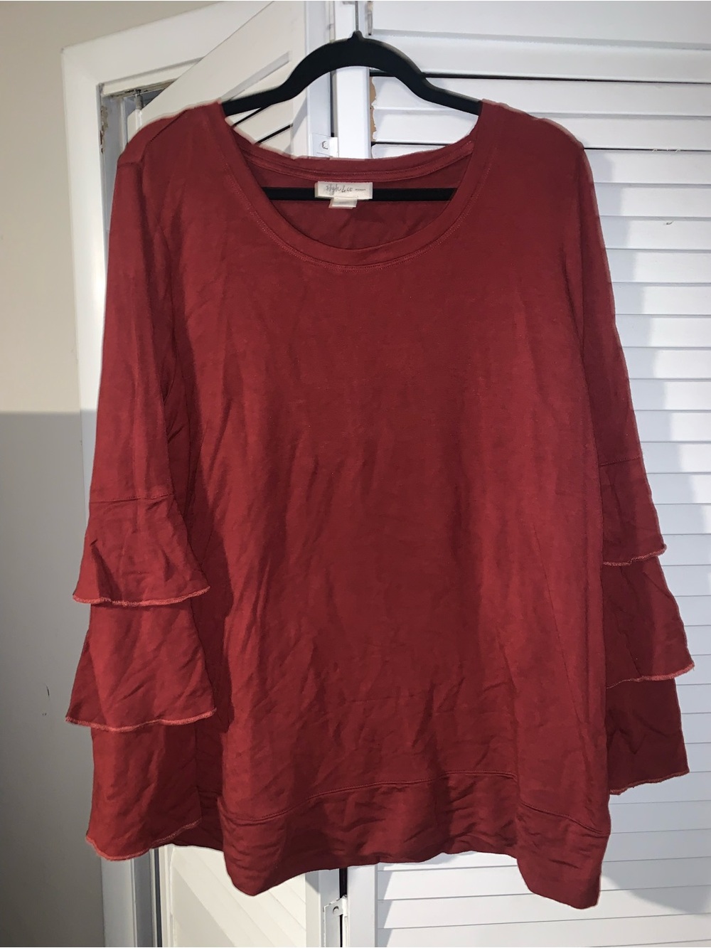 Style & Co Plus Size Women’s Ruffle Sleeve Knit Top